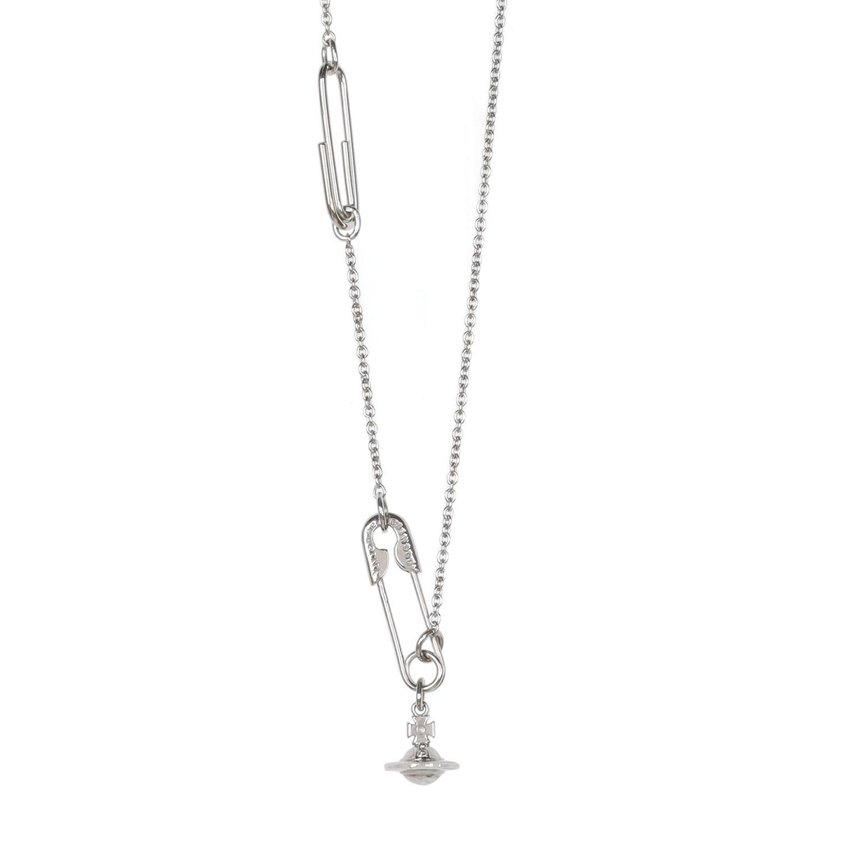 Vivienne Westwood Silver Safety Pin Pendant Necklace 630203F7 01P019