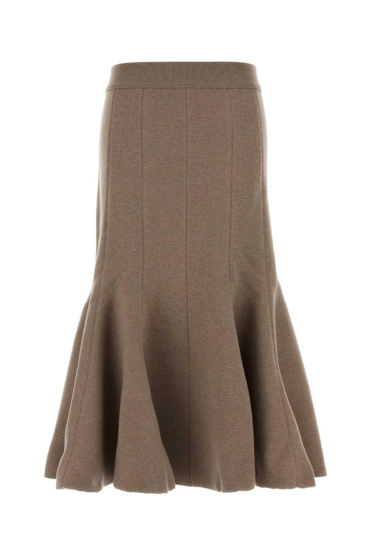 Bottega Veneta Beige Wool Long Midi Skirt