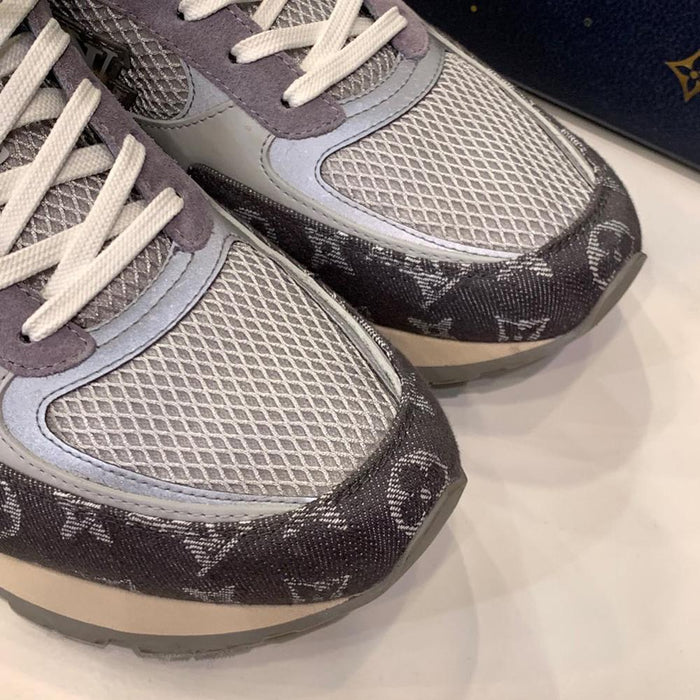 Louis Vuitton Denim Gray Run Away Low Top Sneakers Unisex