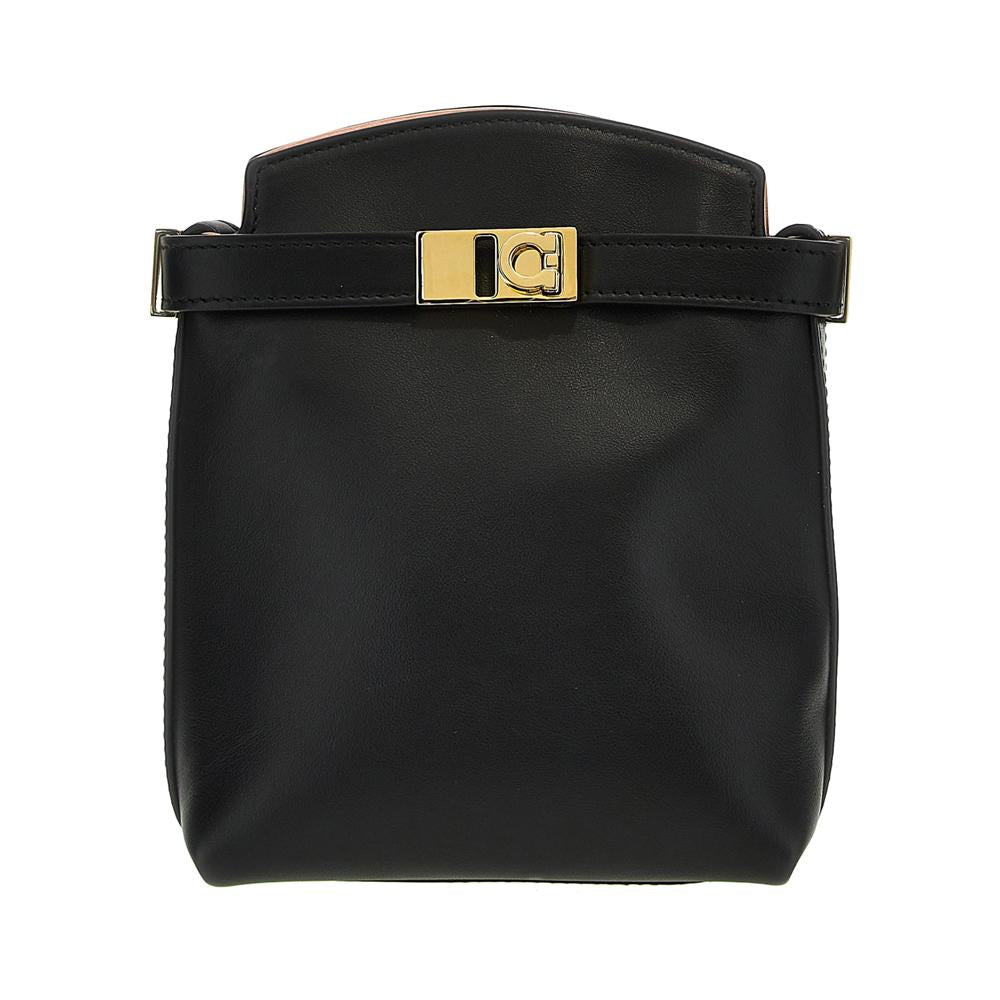 Ferragamo Two-Tone Micro Phone Holder Crossbody Bag Black Pink 22 0650 0770888