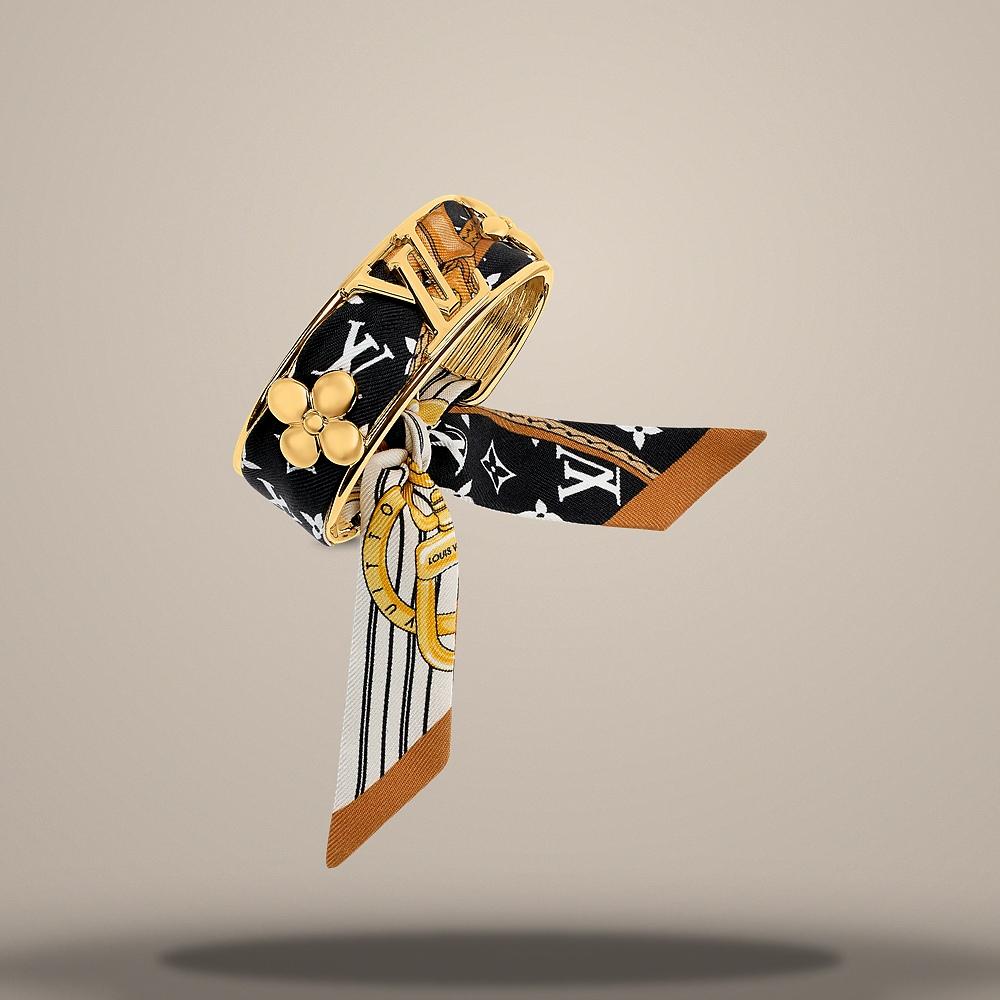 Louis Vuitton LV Initial Silk Bracelet Gold-Tone Metal M1958