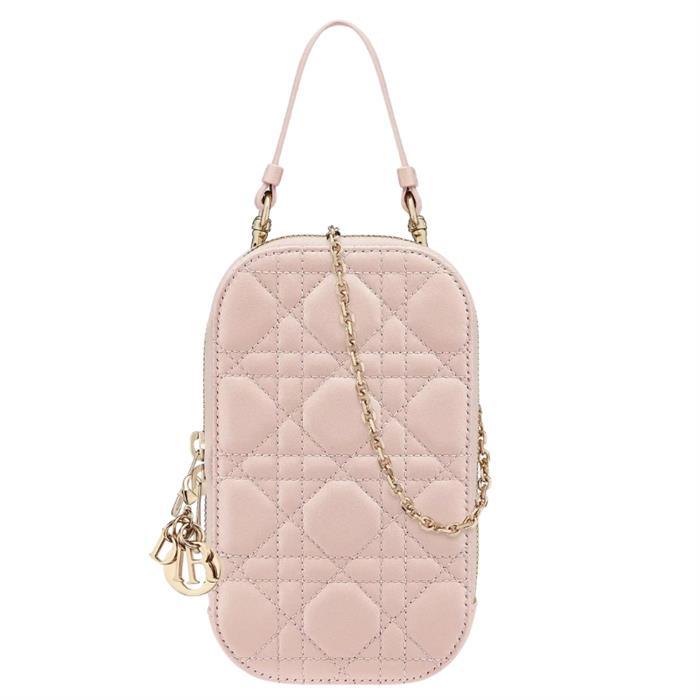 DIOR Lady Dior Call in Dior Phone Holder Shoulder Bag Pink