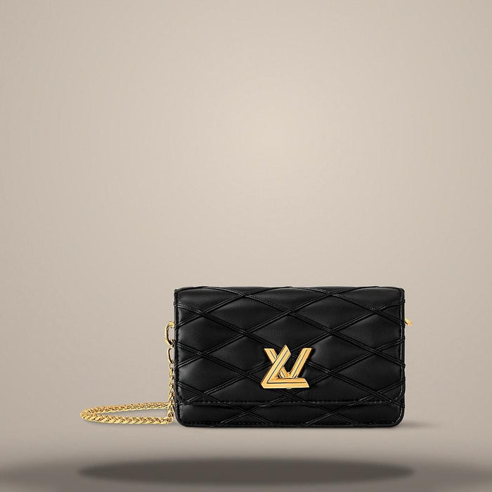 Louis Vuitton GO14 Black Leather Wallet on Chain Shoulder Bag