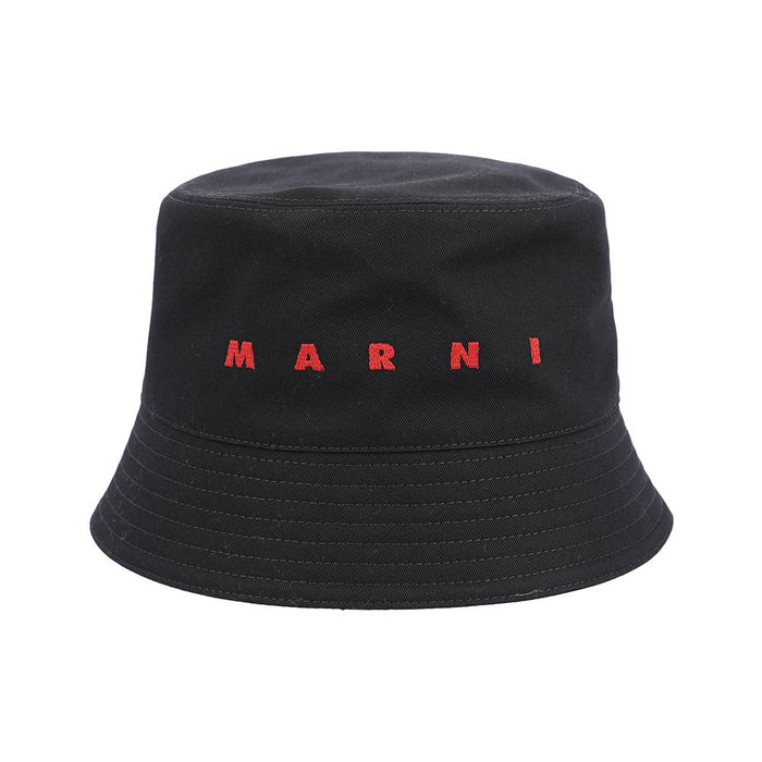 Marni Logo Embroidered Bucket Hat Black Women’s Cap