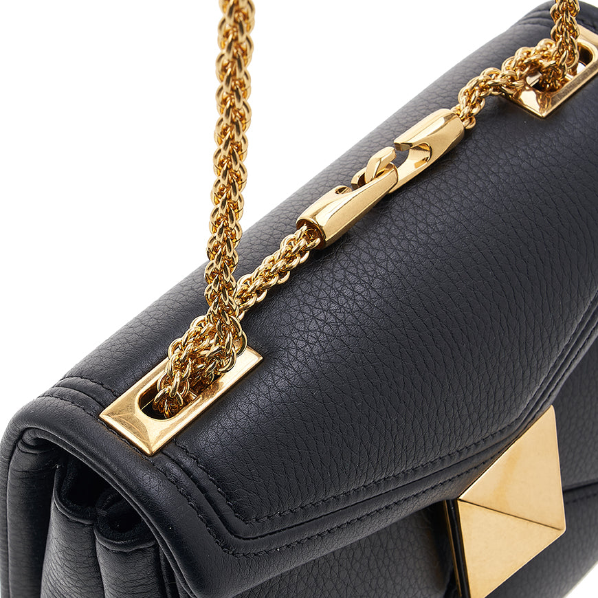 VALENTINO One Stud Black Leather Chain Crossbody Bag 1W2B0K21 ILK 0NO 1