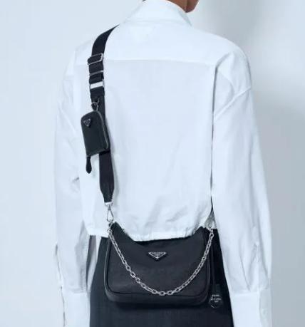 PRADA Black Nylon Shoulder Bag