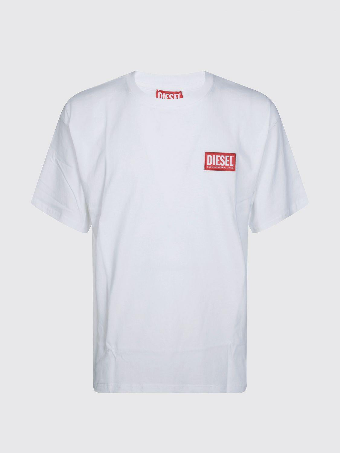 DIESEL Short Sleeve Cotton T-Shirt White Men’s