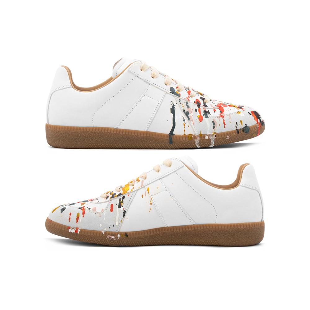 Maison Margiela Women’s Paint Low-Top Sneakers White