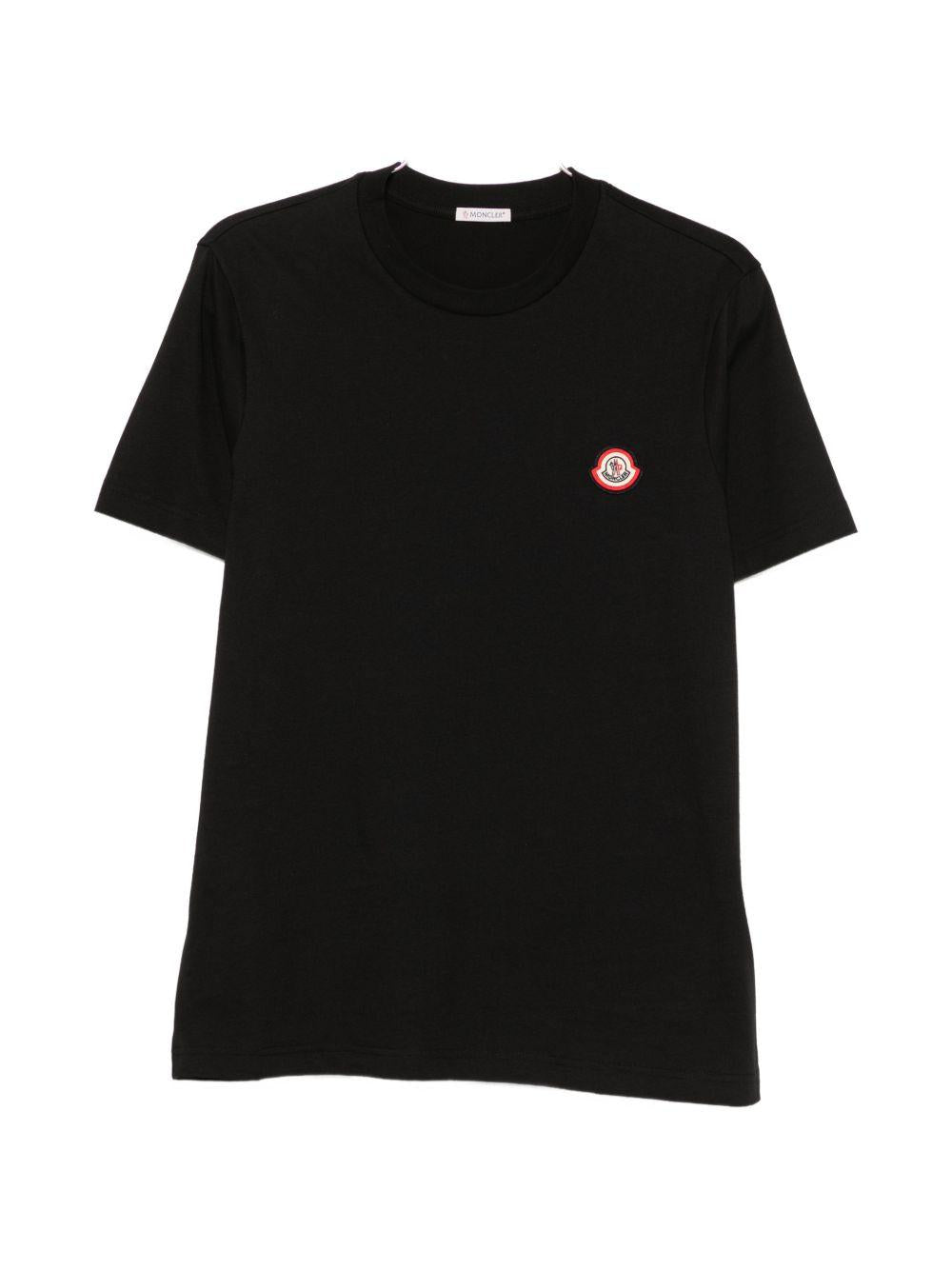 Moncler Black Cotton Short Sleeve T-Shirt for Men