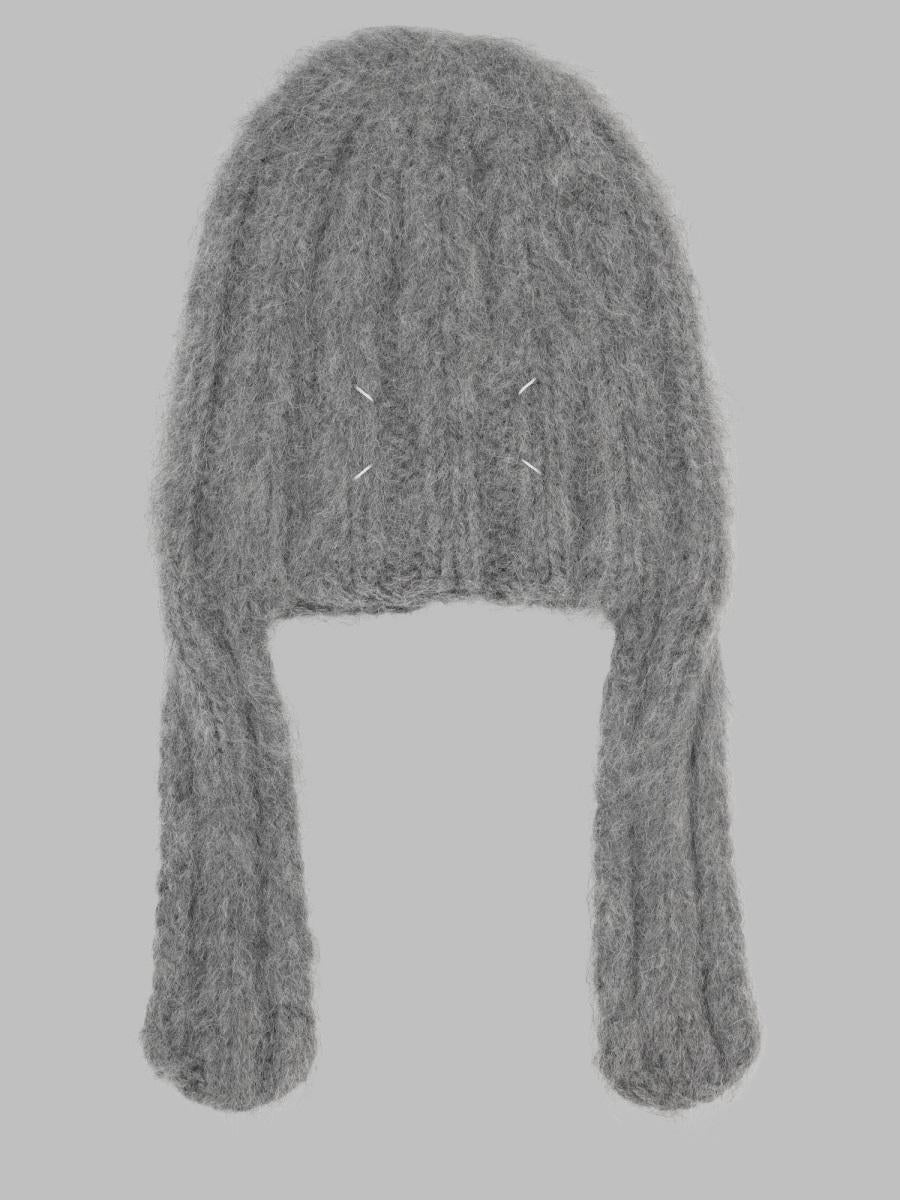 Maison Margiela Rib Knit Beanie Hat Black Wool Men’s