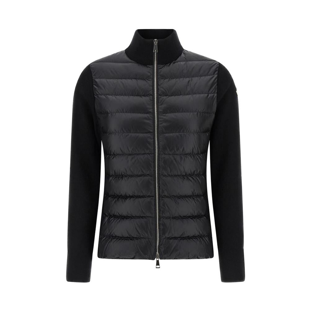 Moncler Black Logo Patch Knit Mix Zip-Up Lightweight D K2 093 9B000 23 M1131 999