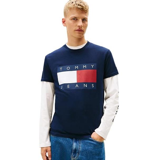 TOMMY HILFIGER Big Flag Logo Navy Short Sleeve T-Shirt Men