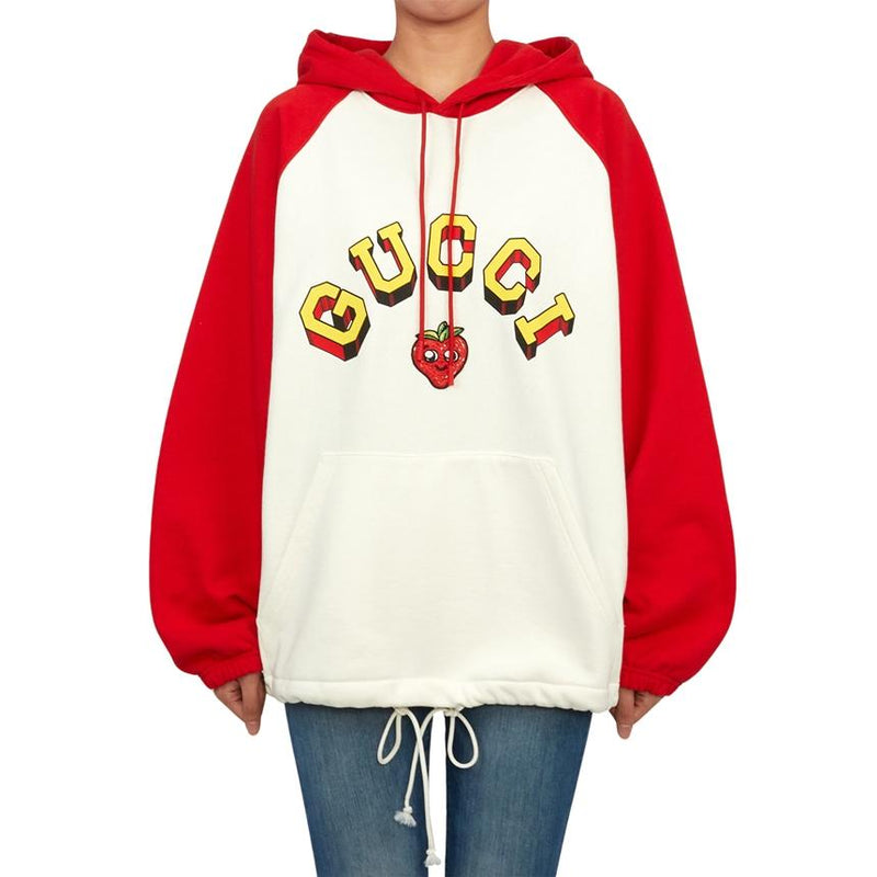 GUCCI Women’s Hooded Sweatshirt Ivory Cotton Hoodie