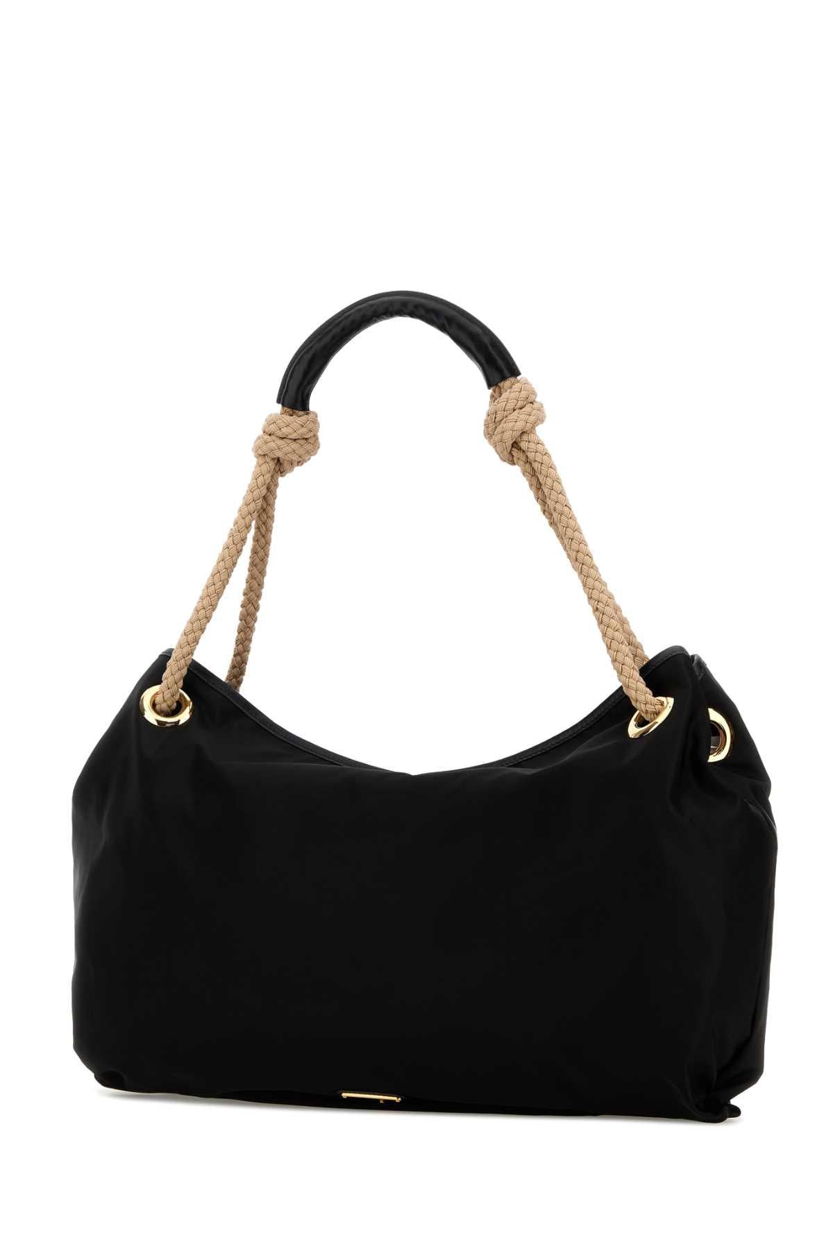 PRADA Black Leather Shoulder Bag