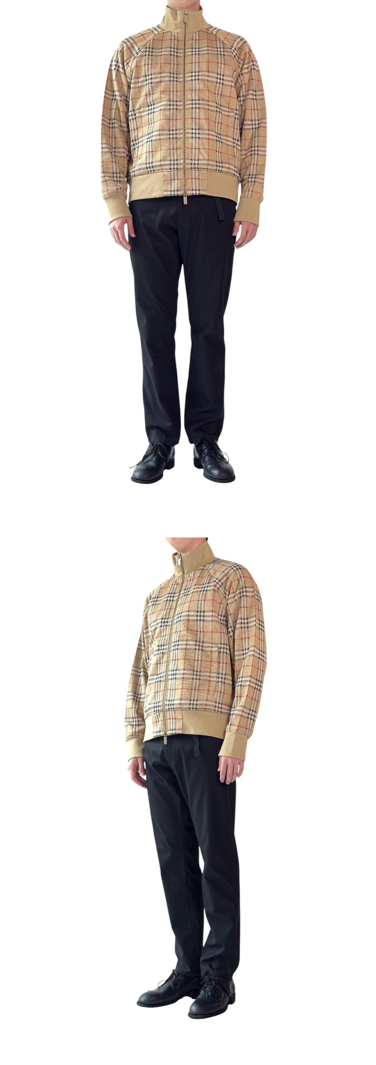BURBERRY Jacquard Check Zip Track Jacket