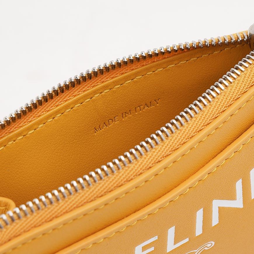 CELINE Men’s Zipper Card Holder Wallet Leather Navy