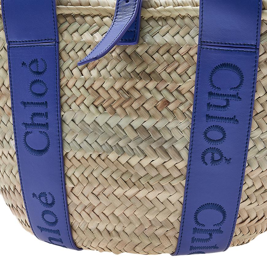 Mulberry Medium Basket Tote Bag Women’s Sense Style, Blue Woven