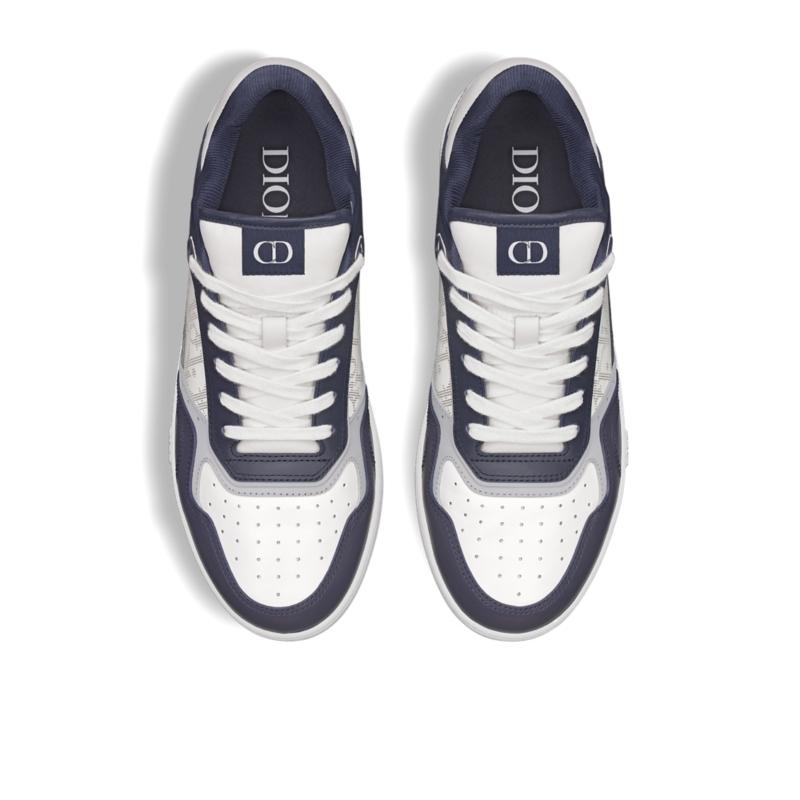 DIOR Black/White Leather Low-Top Sneakers for Men 3SN272ZFQH593