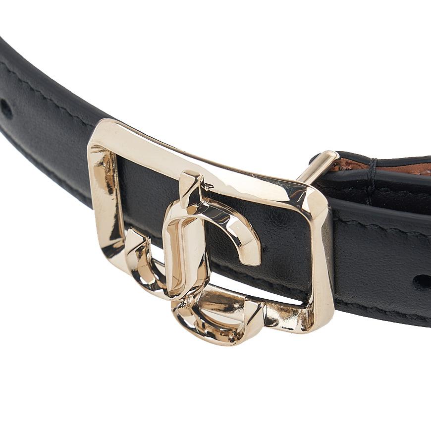 Jimmy Choo Women’s JC Square Belt Black Light Gold