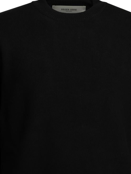 GOLDEN GOOSE Military Lettering Crewneck Sweater Black Men’s Knit