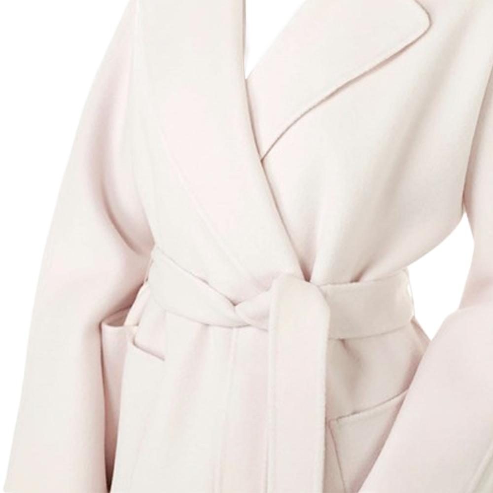 Max Mara Belted Wool Coat Pink Ivory 50160329 064