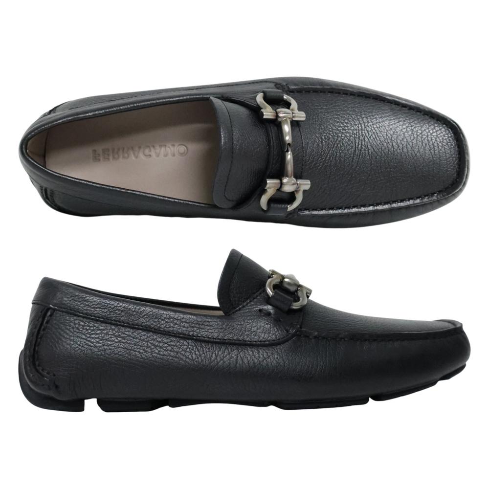 Ferragamo Gancini Wide Fit EE Men’s Leather Loafers Brown