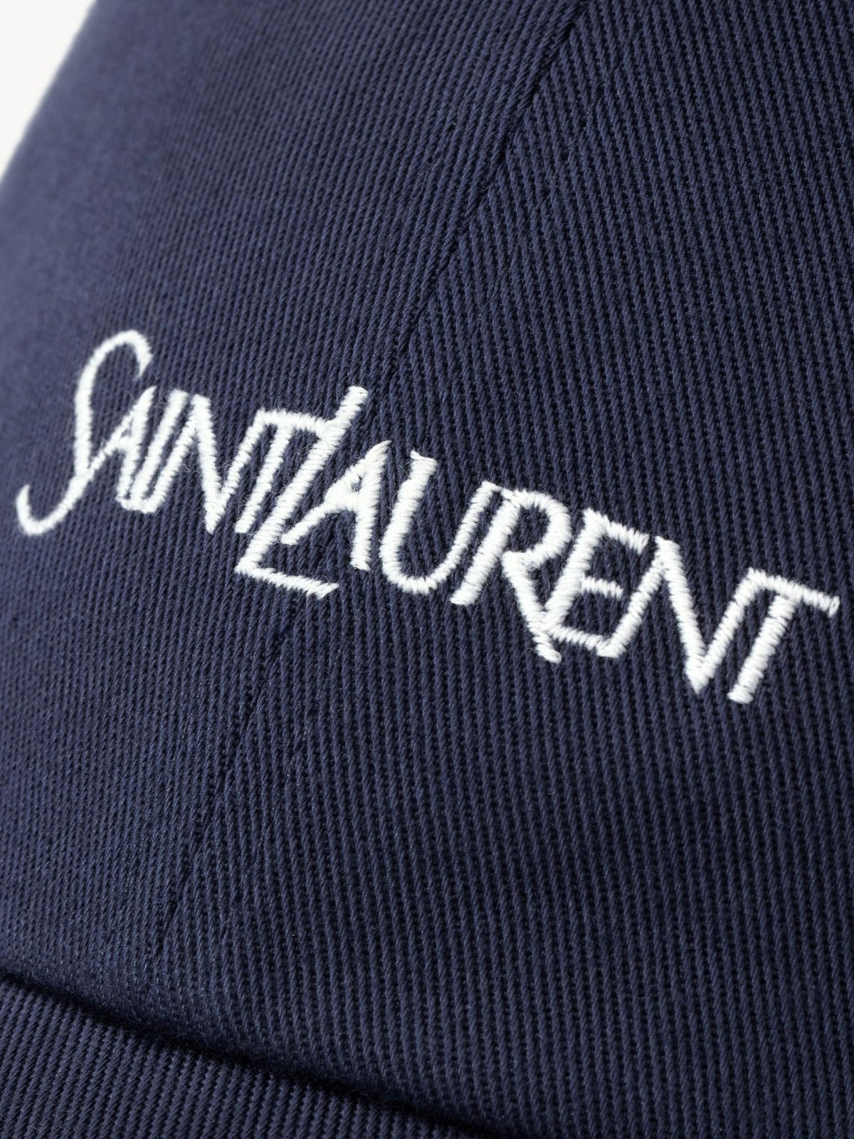 Saint Laurent Black Cotton Logo Baseball Cap