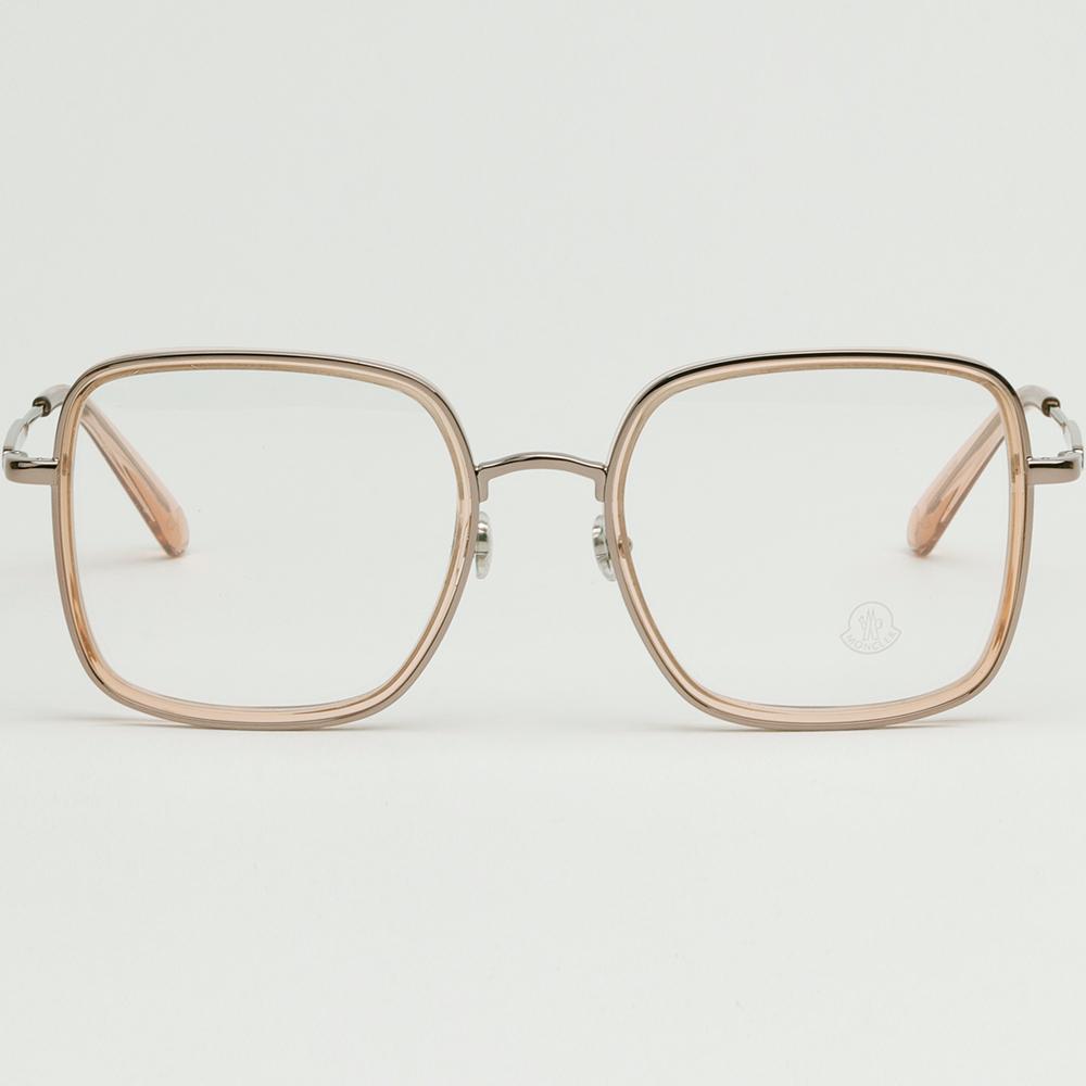 Moncler Square Transparent Soltex Oversize Metal Eyeglass Frames ML5154 072