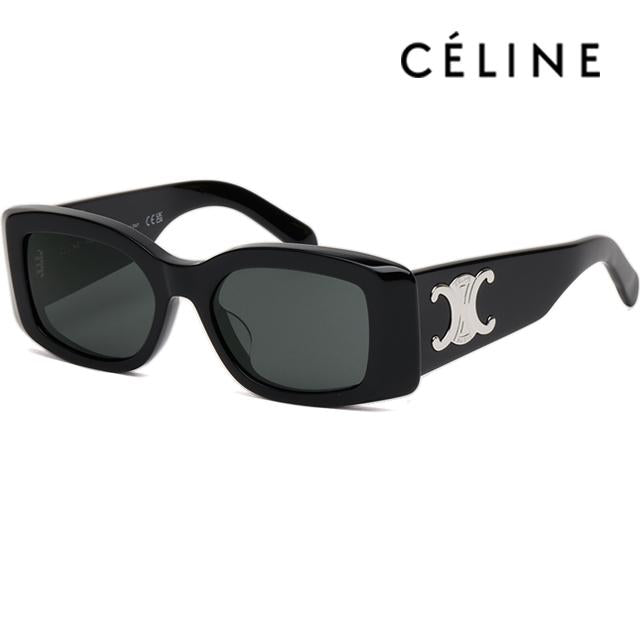 CELINE Triomphe Bold Square Acetate Sunglasses Unisex Black CL40282U 01A