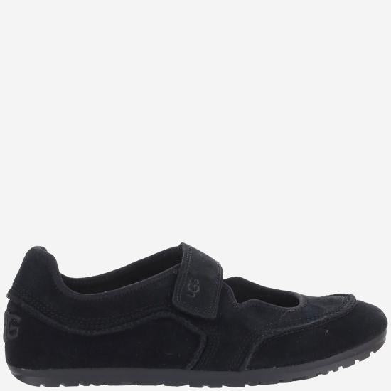 Ugg Black Suede Ballet Flats Women’s Flat Shoes 1187530 BLACK DOM