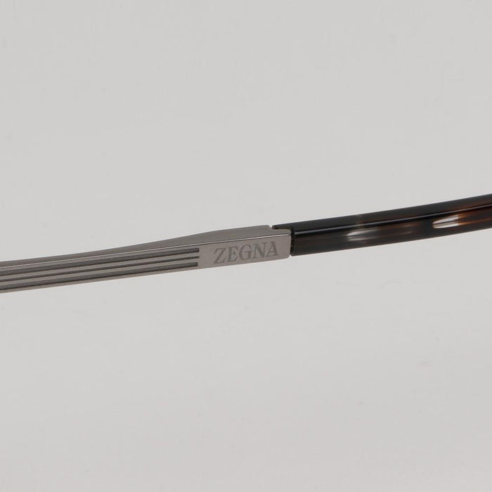 Zegna Titanium Brown Lightweight Square Frame Eyeglasses EZ5251H 050