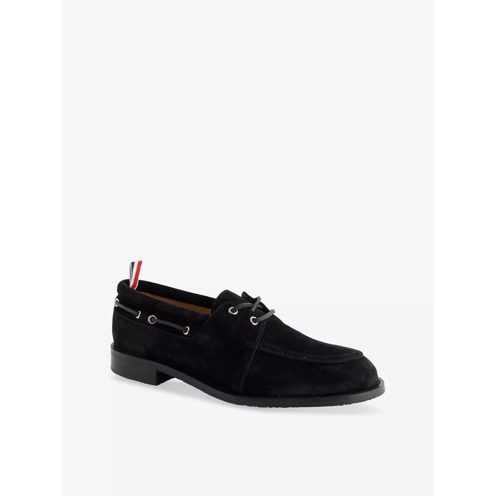 THOM BROWNE Suede Men's Boat Shoes Loafers Black