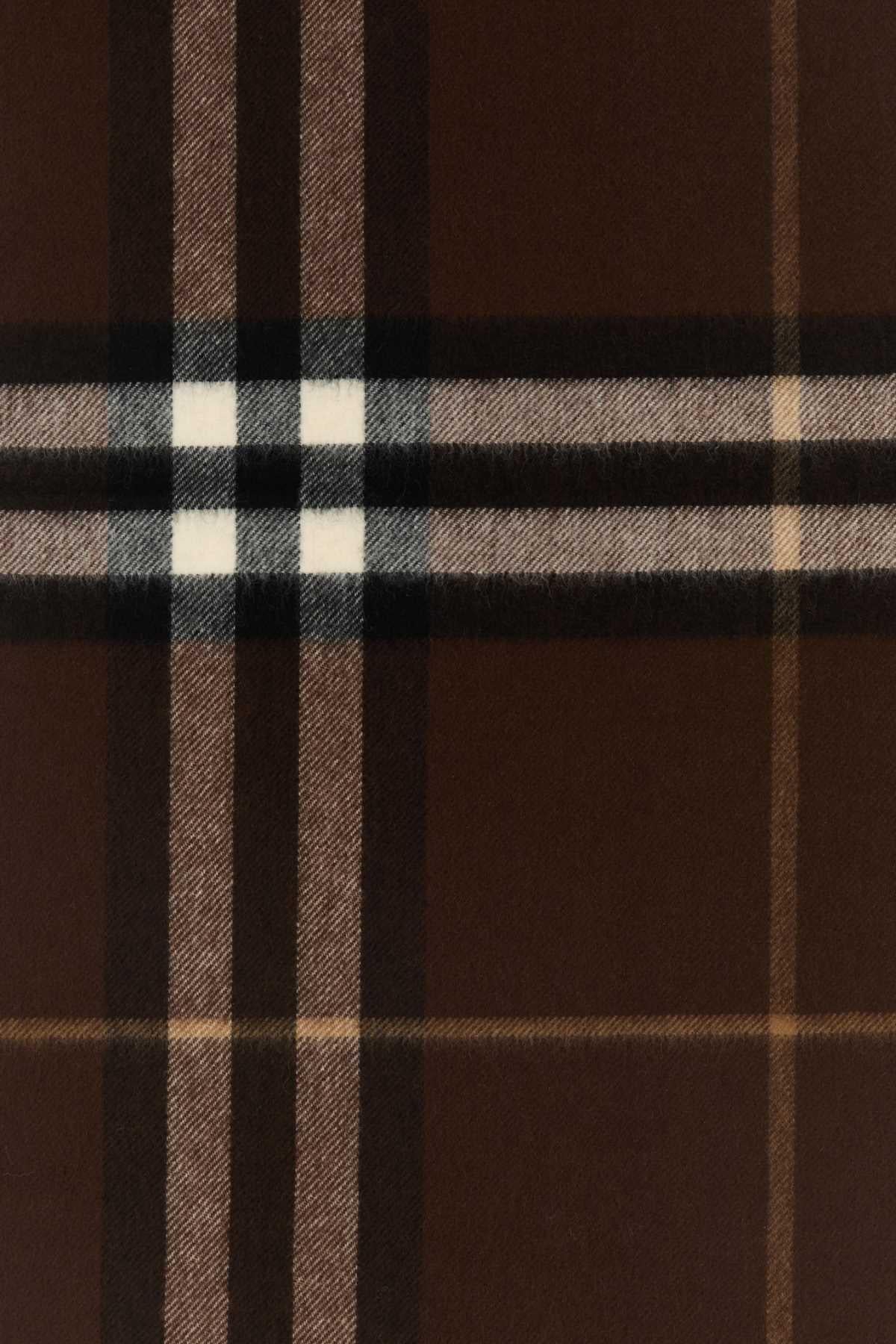 BURBERRY Beige Check Wool Scarf