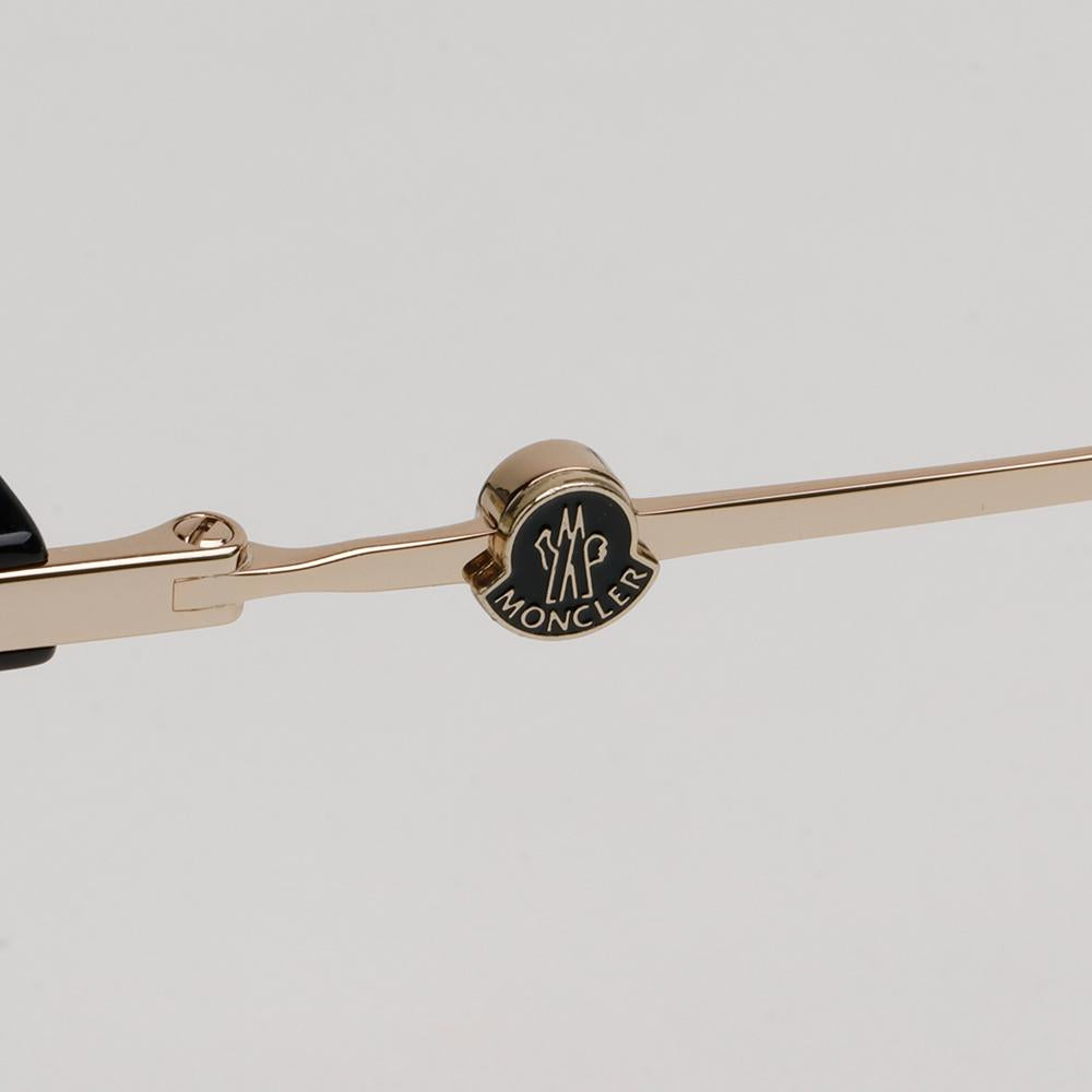 Moncler Black Acetate Round Eyeglass Frames Unisex