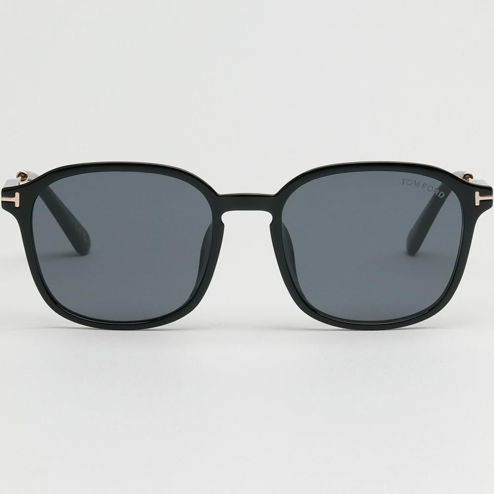 TOM FORD Black Acetate Square Sunglasses Asian Fit Unisex
