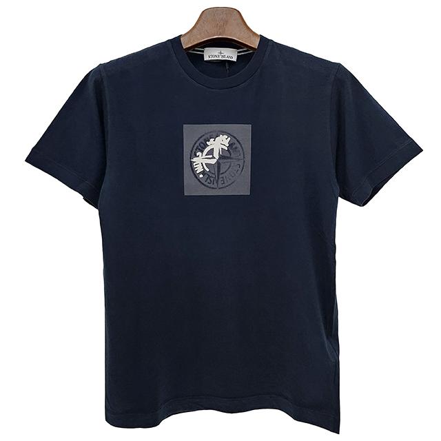 STONE ISLAND Black Cotton Institutional Logo Short Sleeve T-Shirt
