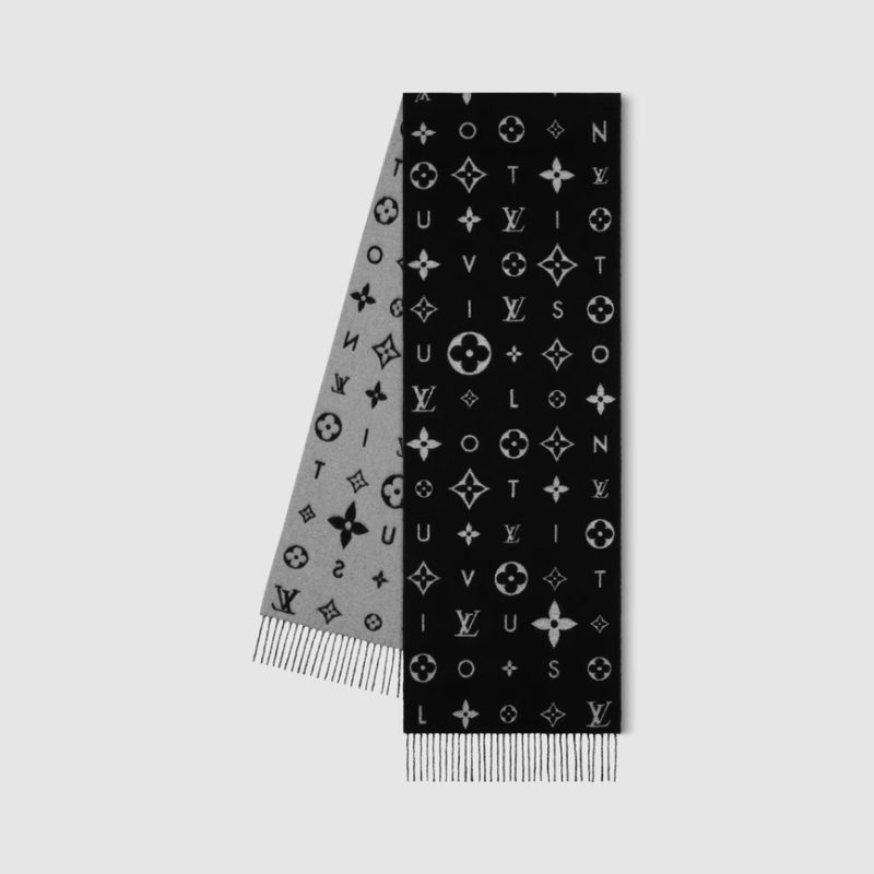 Louis Vuitton Reykjavik 20 Wool Scarf Muffler Mottled Gray
