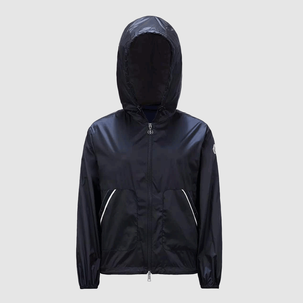 Moncler Women’s Nylon Hooded Windbreaker Jacket Navy