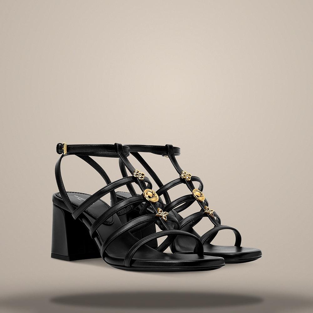 Louis Vuitton Men's Gaia Nappa Lambskin Sandals Gold Monogram Charm