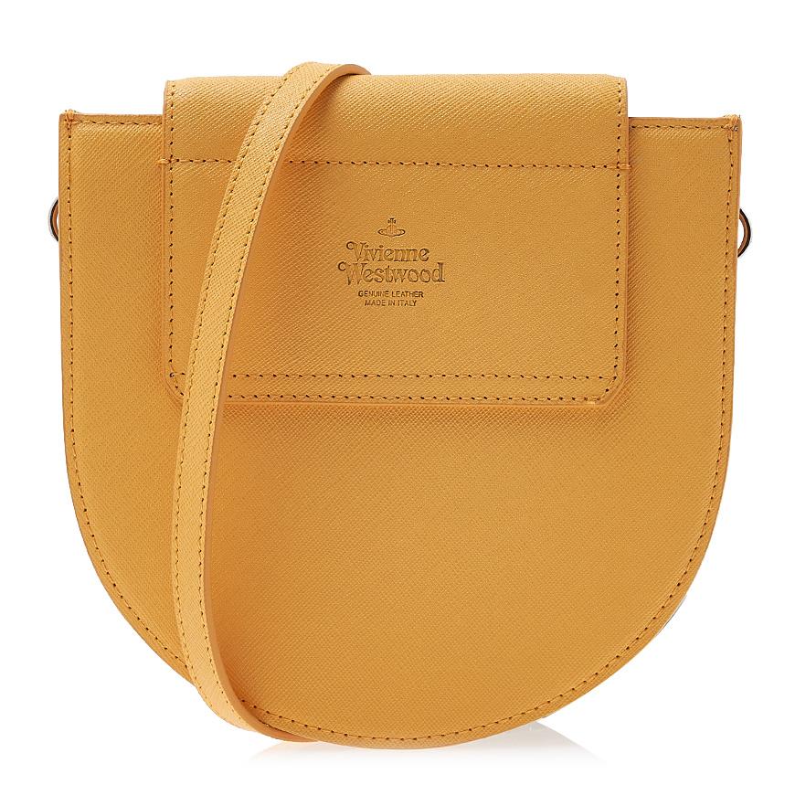 Vivienne Westwood Saffiano Half Moon Saddle Crossbody Bag Navy