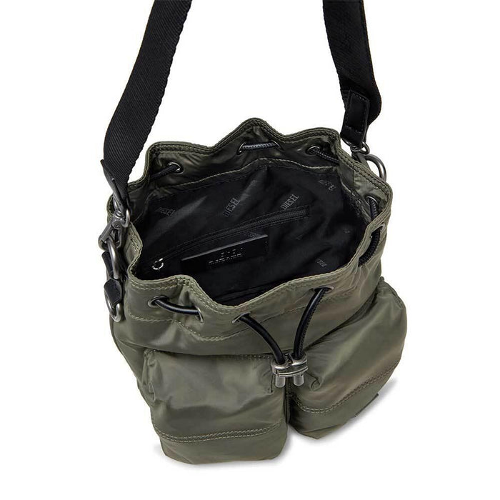 DIESEL Multi-Pocket Unisex Shoulder Crossbody Bag Navy Canvas