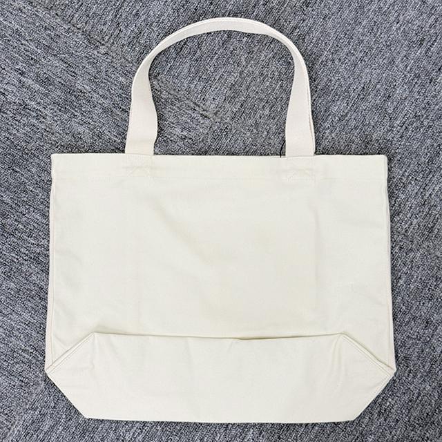Maison Kitsune Handwriting Logo Ecru Canvas Tote Bag Unisex OW05124 WW9042 P700