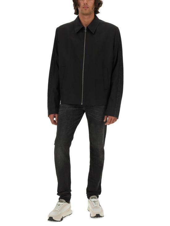 DIESEL Black Cotton Zip-Up Jacket for Men A143980CBCL9XX BLACK DOM