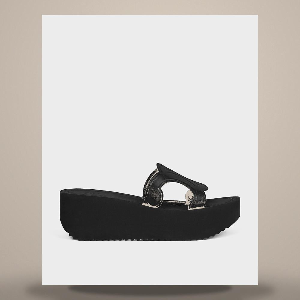 CELINE Triomphe Mule Sandals Calfskin Black