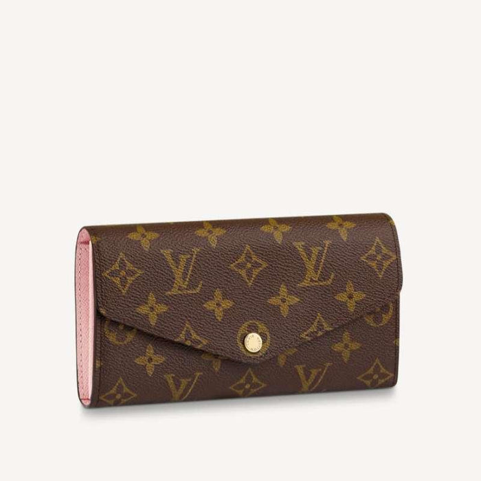 Louis Vuitton Monogram Sarah Wallet Brown Rose Long Card Wallet
