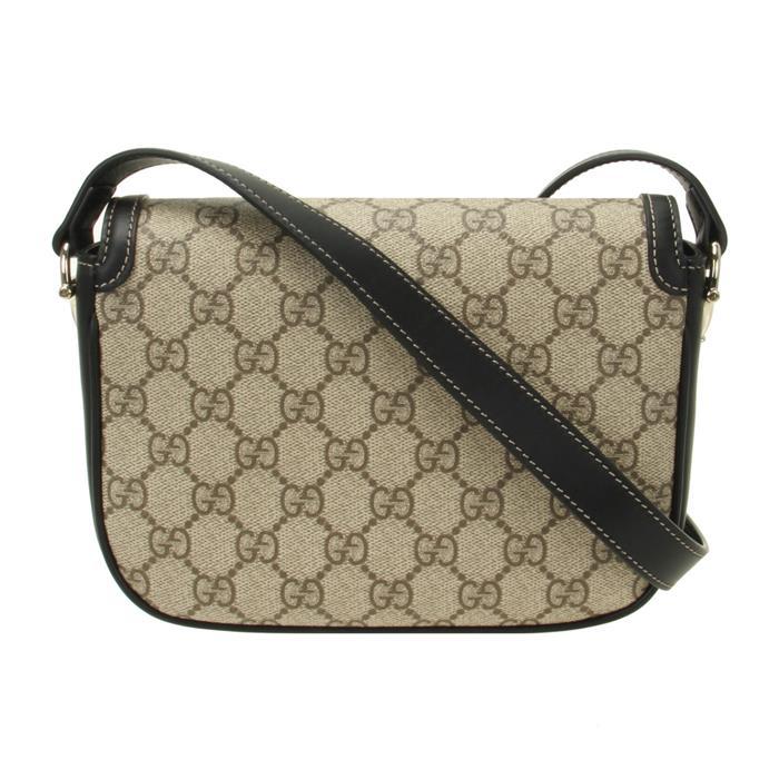 GUCCI Horsebit 1955 Soft Small Shoulder Bag Beige Leather