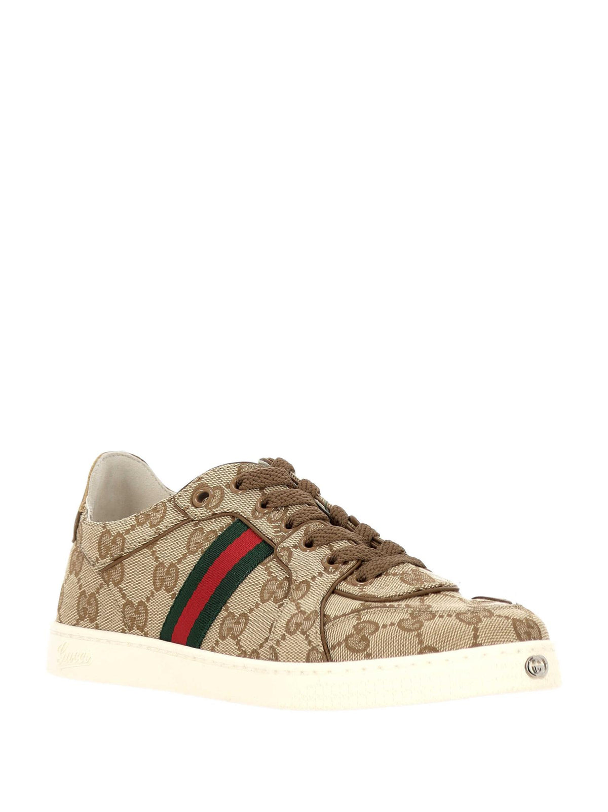 GUCCI White Leather Low-Top Sneakers