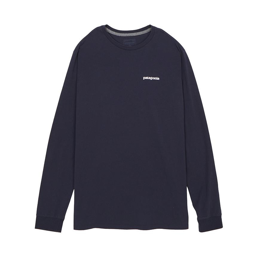 patagonia P-6 Long Sleeve T-Shirt Mens Navy Cotton Sweatshirt
