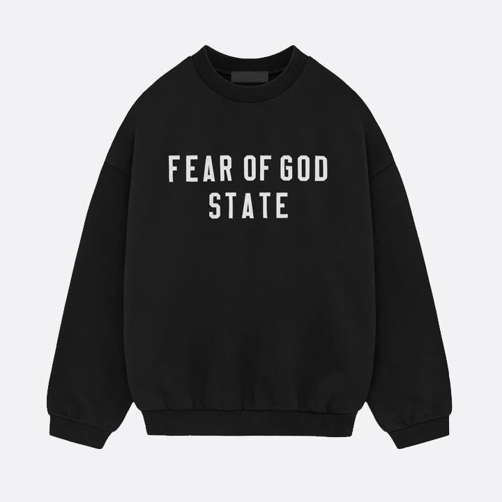 Fear of God Essentials Heavy Fleece State White Logo Oversized Swea 192BT246230F