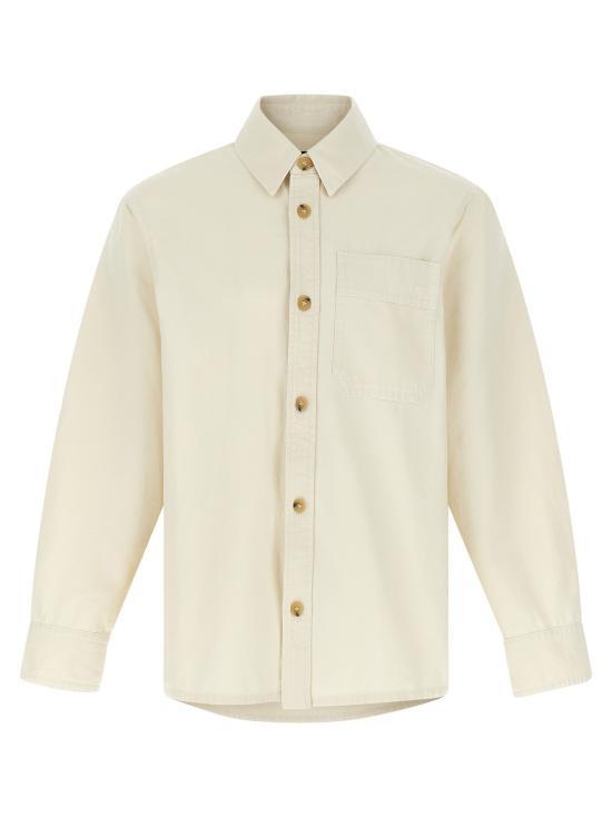 A.P.C. Men's Long-Sleeve Shirt COGBJH02918AAC OFF WHITE DOM